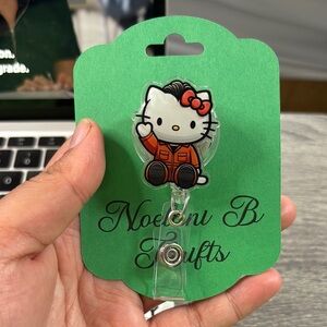 Hello Kitty Badge Reel Holder - Red and Black